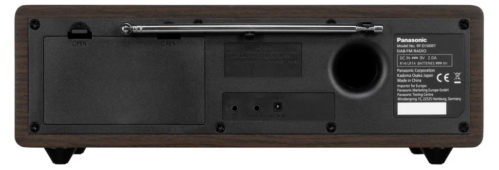 Radio Panasonic RF-D100BT DAB+ et FM Bluetooth avec Finition Bois Brun