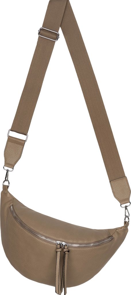 Bauchtasche (KKL-129) Umhängetasche Crossbody-Bag Hüfttasche Kunstleder Italy-Design KHAKI