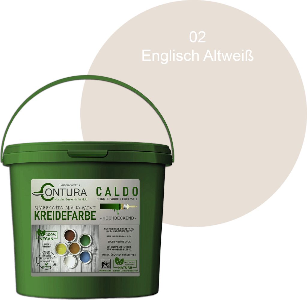 Contura BeGreen 1Kg. Kreidefarbe Shabby Chic Möbellack - 02 Produktbild 