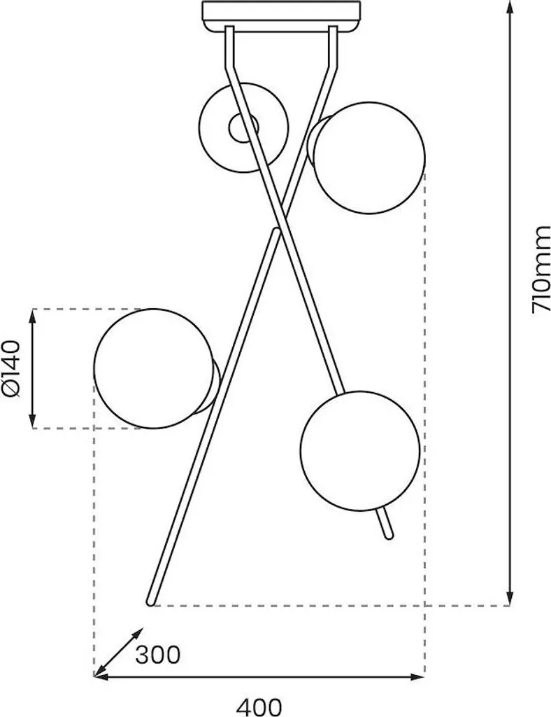Suspension Design Verre Noir et Blanc Inter Milagro E14 71 cm Hauteur - 5
