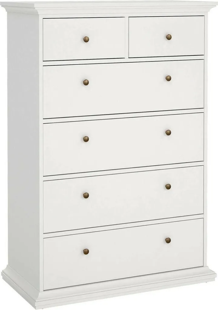 Commode Blanc 48,5 x 96,2 x 139,48 cm - Rangement Vertical Grande Capacité
