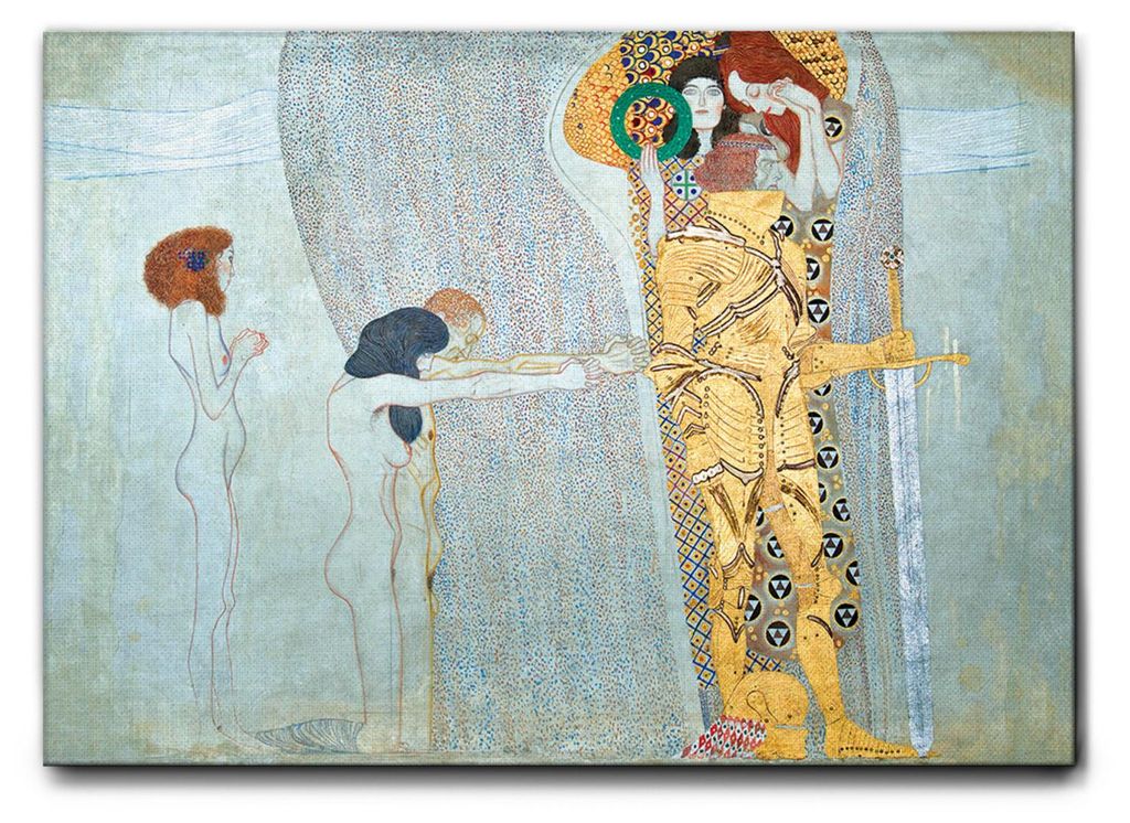 Giallobus - Die Leiden der Menschheit - Gustav Klimt - 100L x 70B cm - Bild - Leinwand mit Standardrahmen