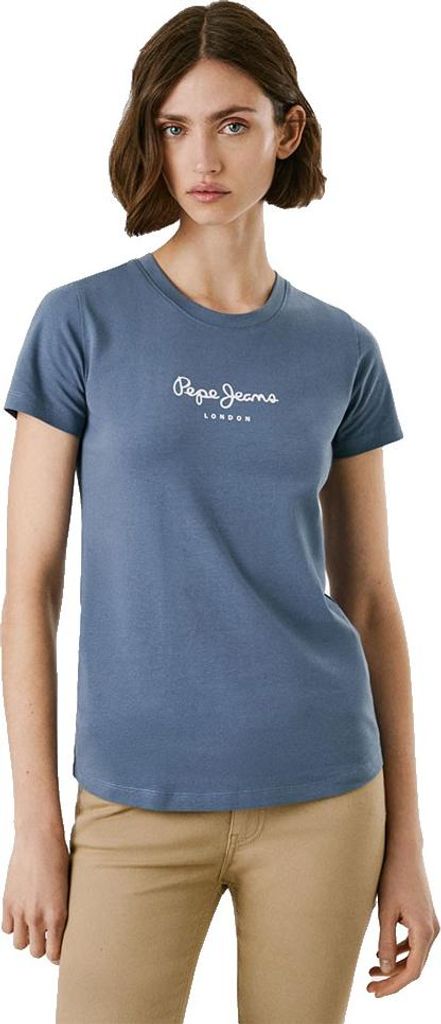 Pepe Jeans New Virginia Kurzarm-t-shirt Blau S Frau Blau S