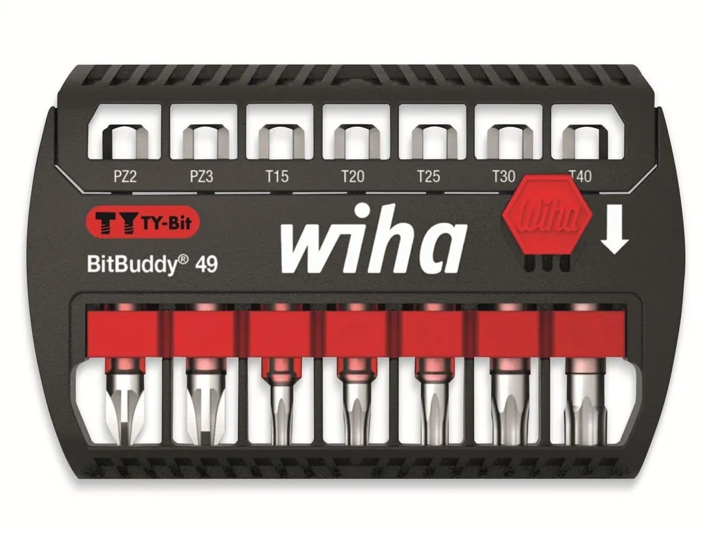 Wiha BitBuddy TY 49mm Set 8 Pezzi | Inserti Professionali Pozidriv Torx