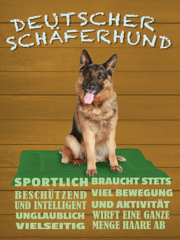 vianmo Holzschild 40x30 cm Deutscher Schäferhund Hund