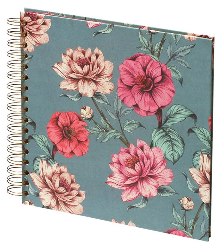 RÖSSLER Fotoalbum Wire-O Valentina Floral 230x230mm 60 Seiten weiß