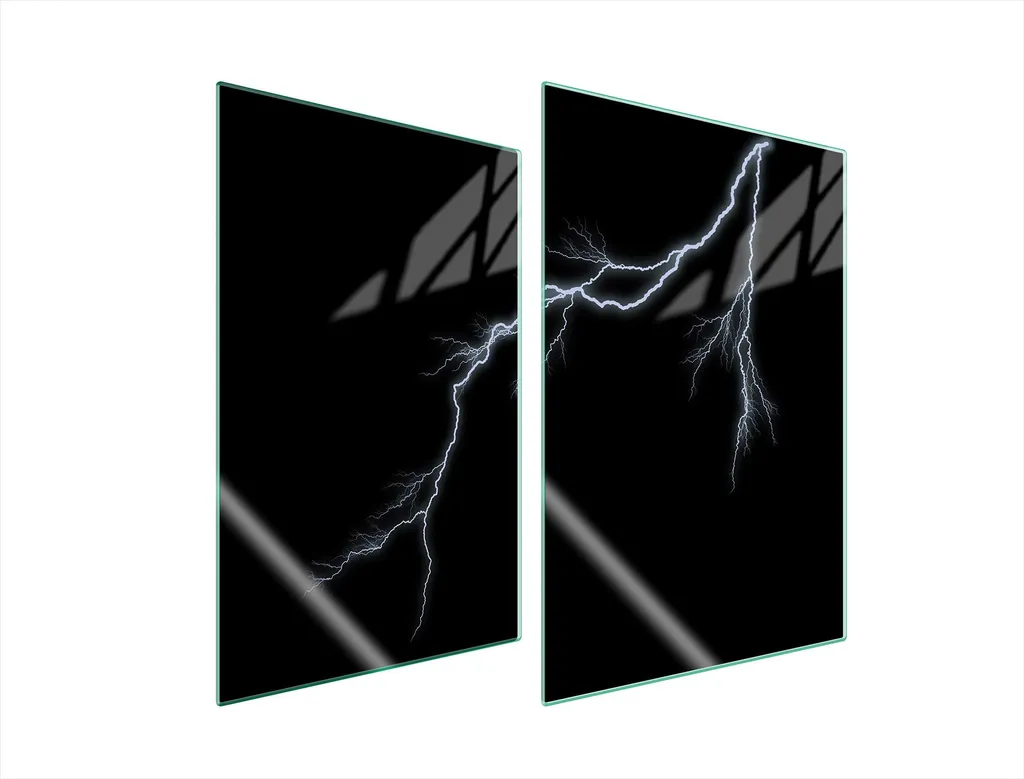 Copri Fornelli 2 Pezzi 35x52 | Tagliere in Vetro Nero per Piano Cottura