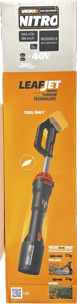 WORX NITRO 40V Akku-Laubbläser WG585E.9 – Effizient und Produktbild 