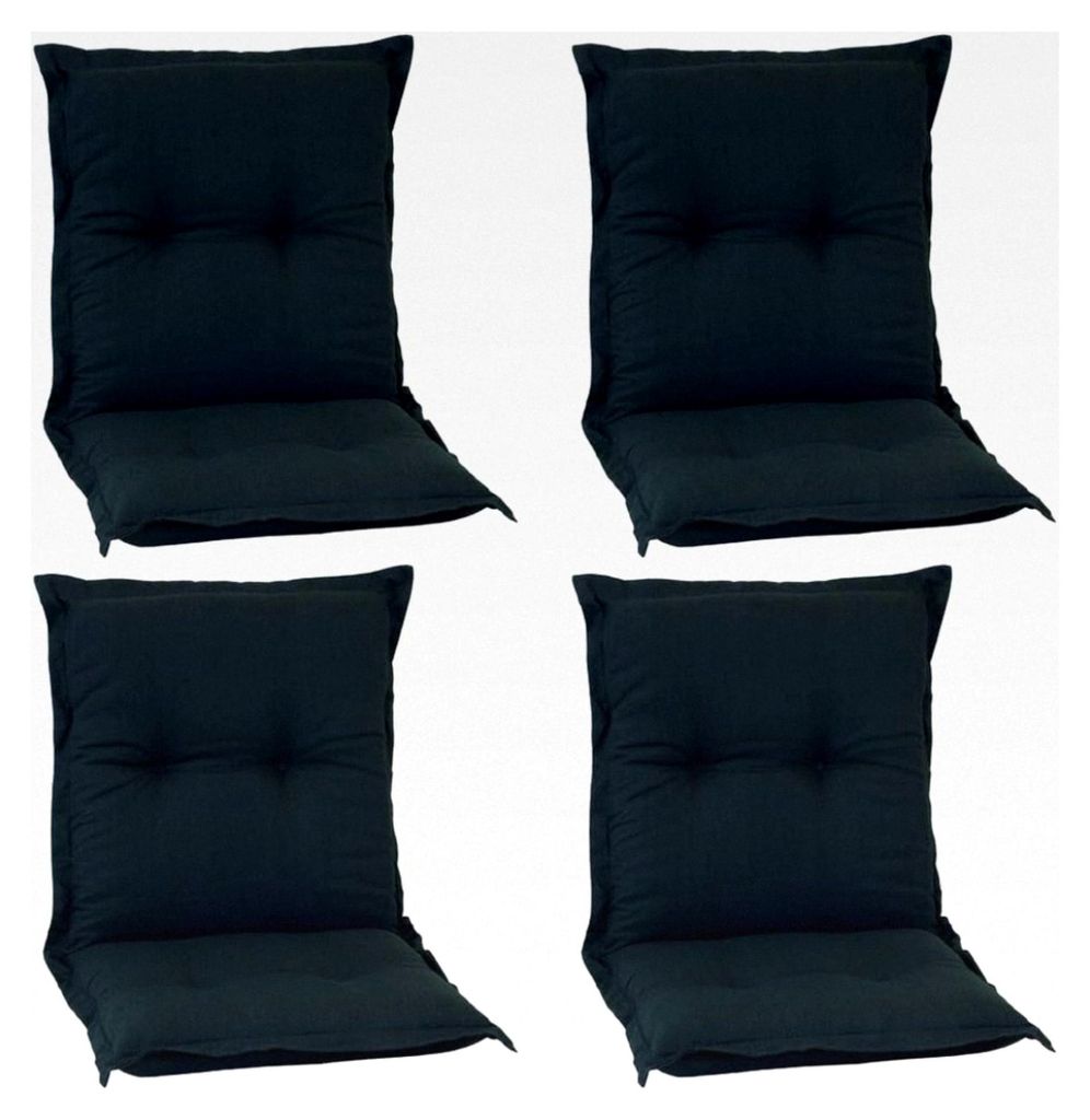 Niedriglehner Auflagen 4er Set wasserabweisend Barcelona | Gartenstuhlauflagen Niederlehner UV-beständig, fleckenabweisend & waschbar | Atmungsakt...
