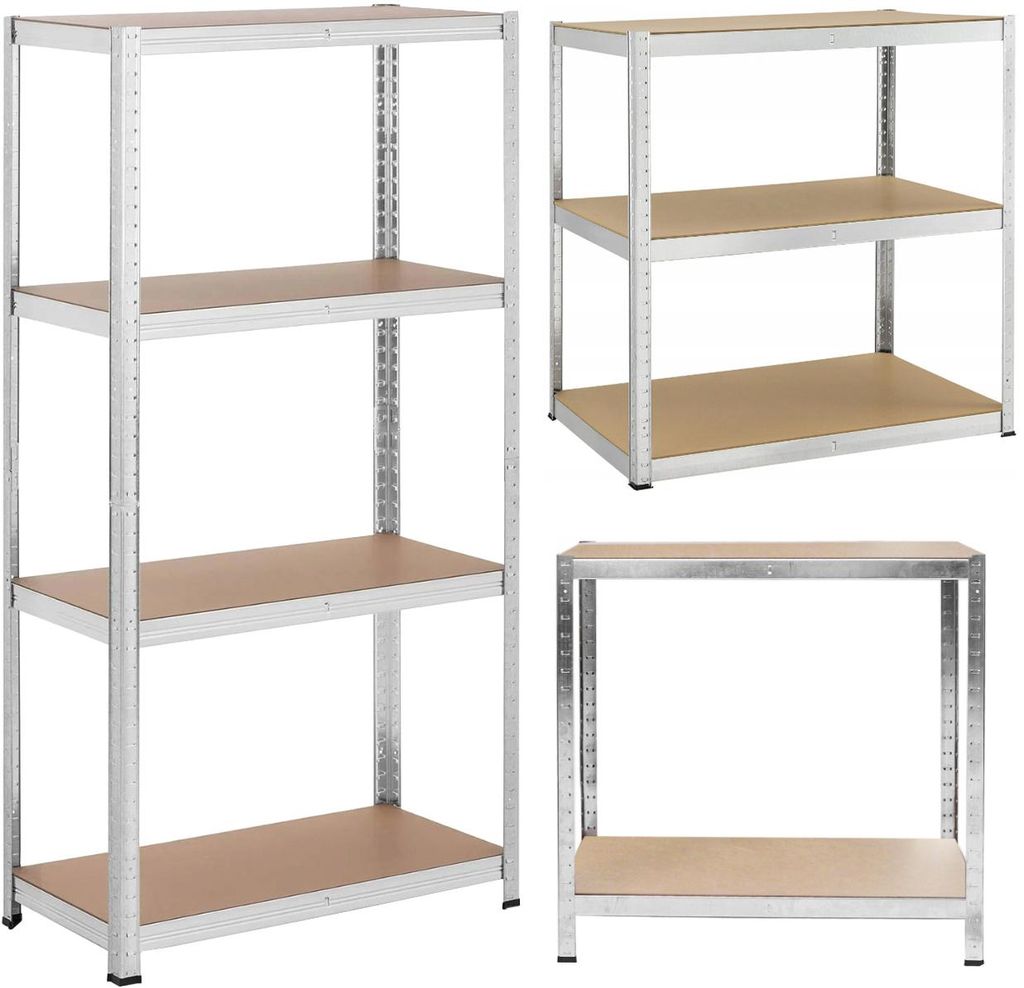 Regał Metalowy Magazynowy Garażowy 150x75x30 cm 4 Półki MDF Zdjęcie produktu 