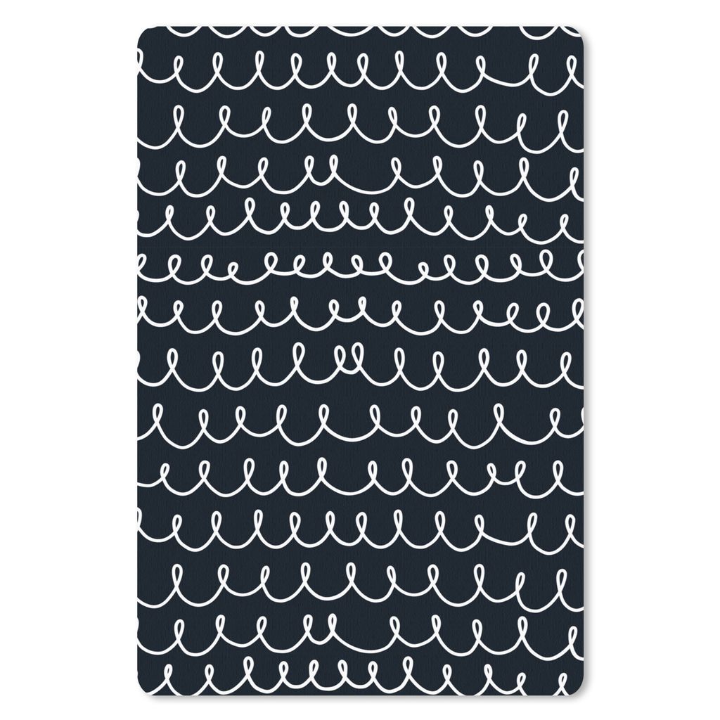 MuchoWow Mauspad Mousepad Muster - Schleife - Schwarz - Weiß 40x60 cm - Mousepads - Maus Mat - Pad - Mausunterlage - Schreibtisch Accesoire
