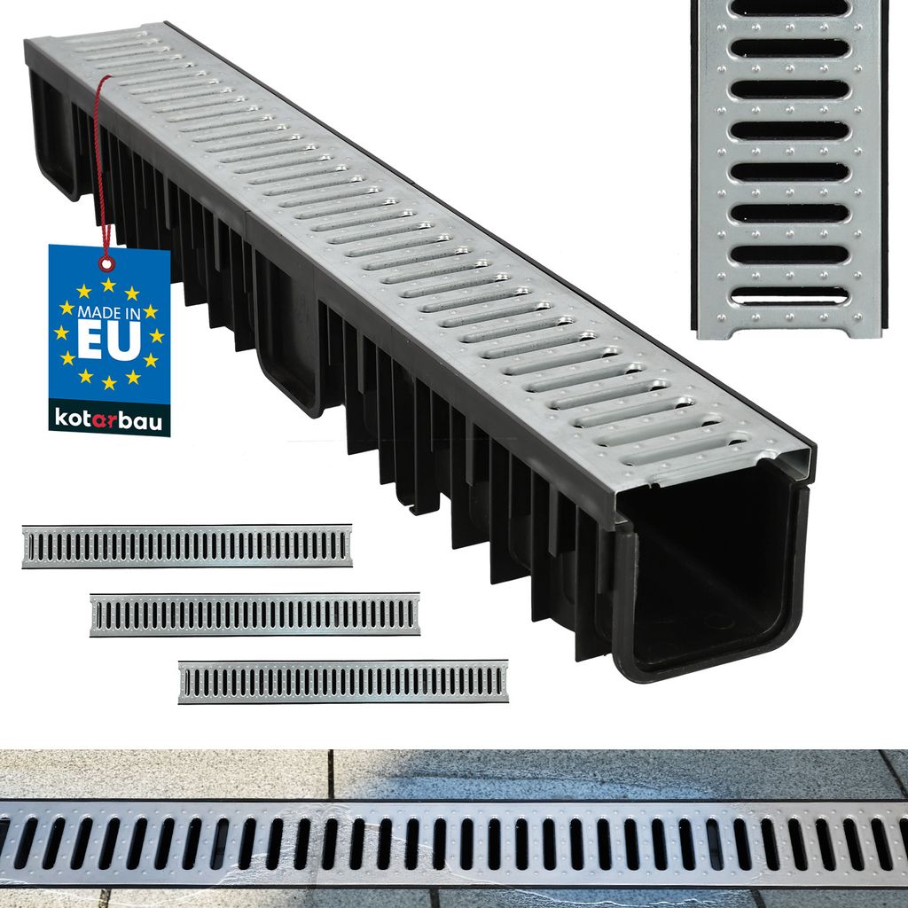 KOTARBAU® Entwässerungsrinne Garagenset 3 Meter System A15 Produktbild