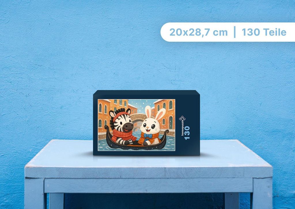 hansepuzzle 111128 - Zara und Bouncy Puzzle, 130 Teile, Kinder, 28,7 x 20,0cm mit hochwertiger Aufbewahrung, Kartonbox & Beutel