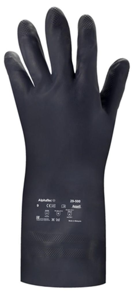 ANSELL Neopren Schutzhandschuh 29-500 Chemikalienschutz Kälteschutz Antistatisch silikonfrei Baumwoll-Velour 300mm 0,70mm