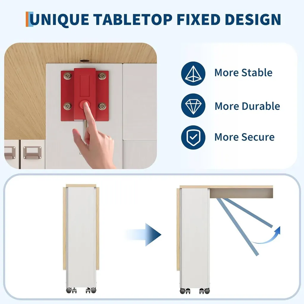 Table de cuisine ronde modulable gain de place avec rangements intégrés - 7