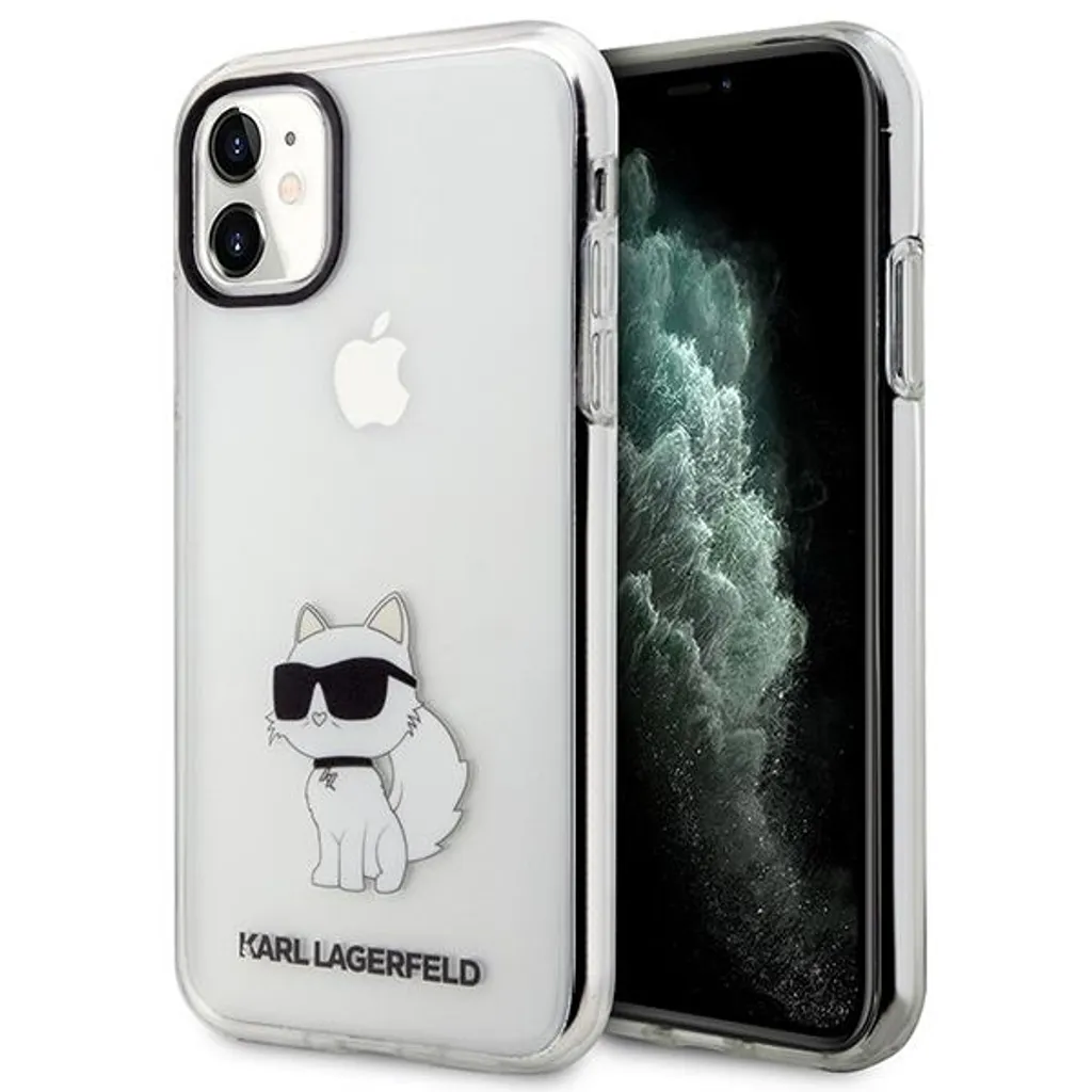 Karl Lagerfeld Klhcn61Hnchtct Custodia rigida trasparente per Iphone 11/ Xr 6,1 Ikonik Choupette