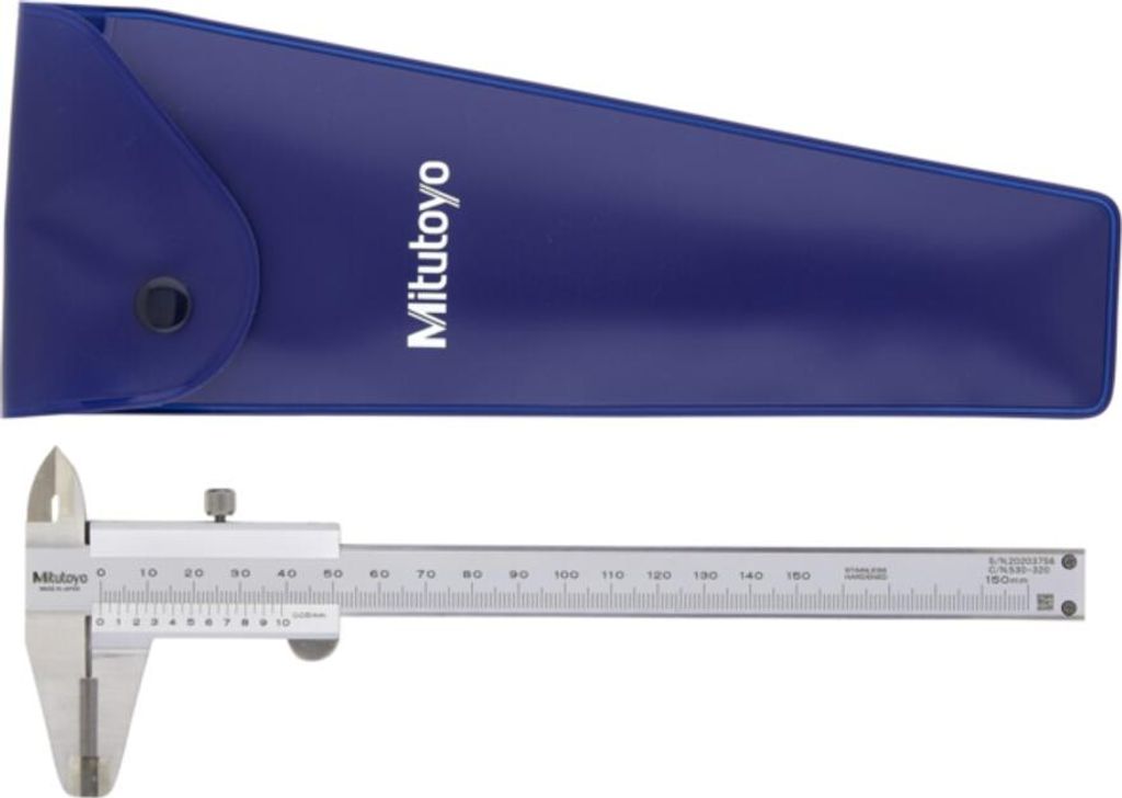 Mitutoyo Nonius Messschieber, HM-Außenmessflächen 0-150mm, 0,05mm, Metrisch