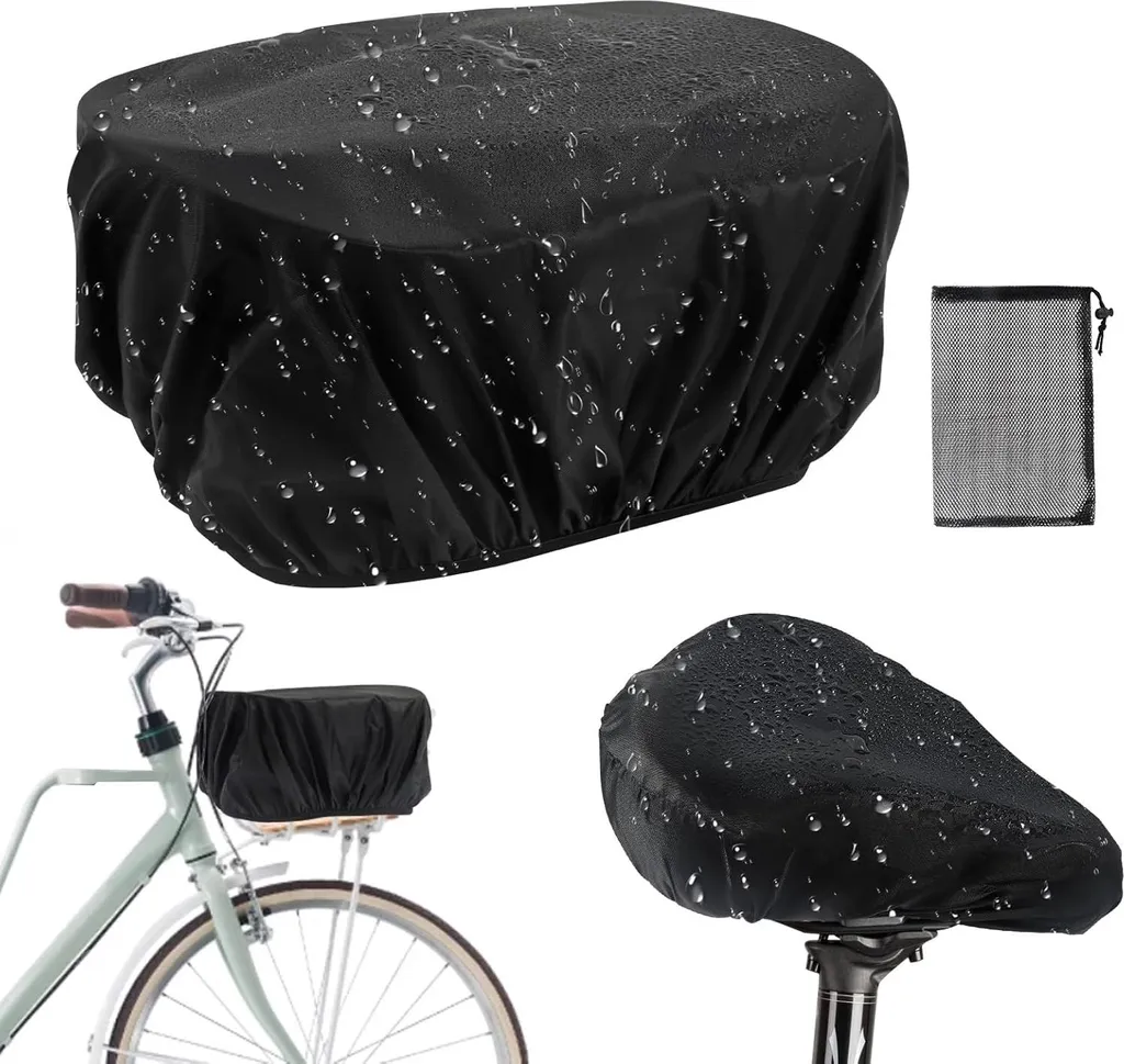 Panier de vélo imperméable noir 4 pièces - Idéal vélotaf et courses