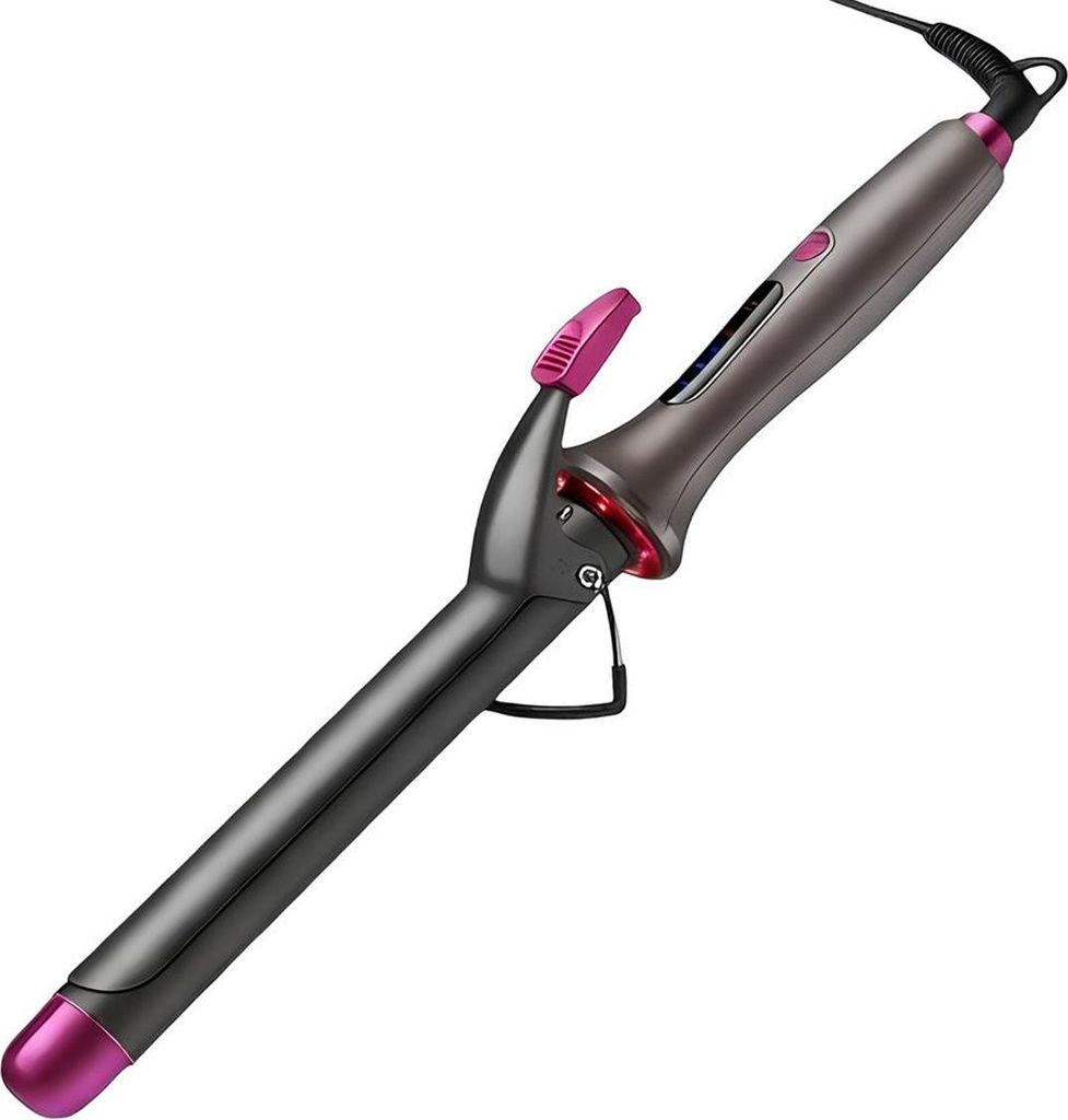 Avizar, Ionischer Lockenstab 60W mit Digitalanzeige & Temperaturwahl, Schwarz