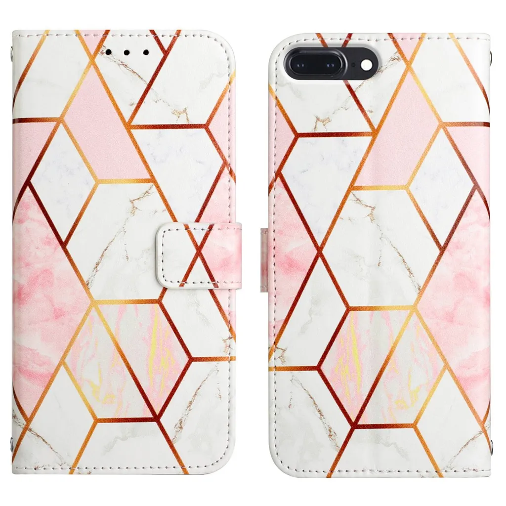 Custodia Wallet iPhone 8 Plus Marmo: Stand e Protezione Integrata - 2