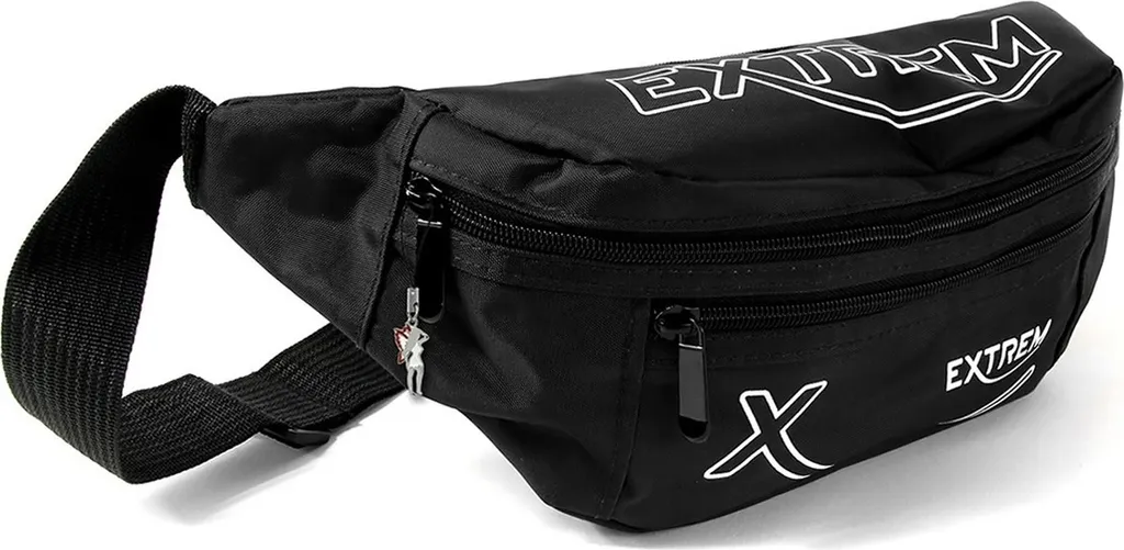 Borsa Street Unisex Nylon Nero 28cm | Accessorio con Ciondolo Fata
