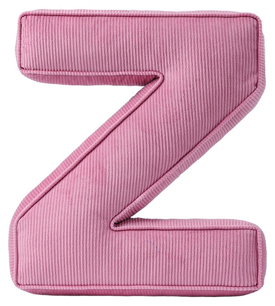 Rosa Cord-Buchstabenkissen A bis Z, Dekokissen mit englischem Alphabet in Großbuchstabenform, ideal für Sofa, Schlafzimmer oder Wohnzimmer.
