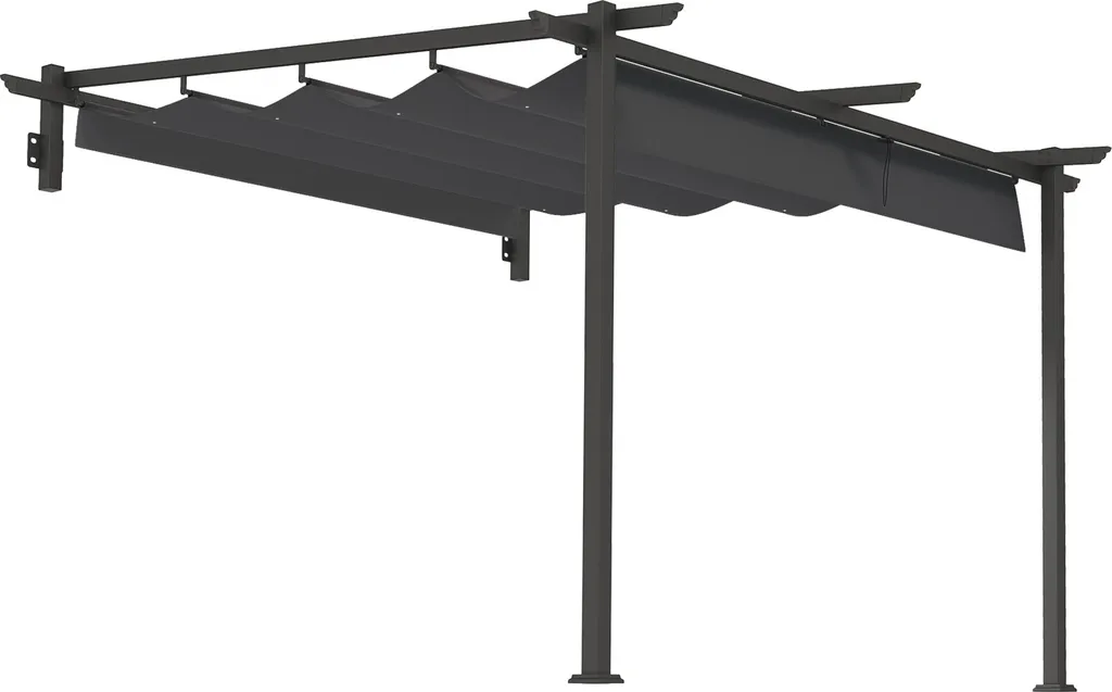 Pergola 3x3m en aluminium avec toit rigide et évacuation d'eau intégrée