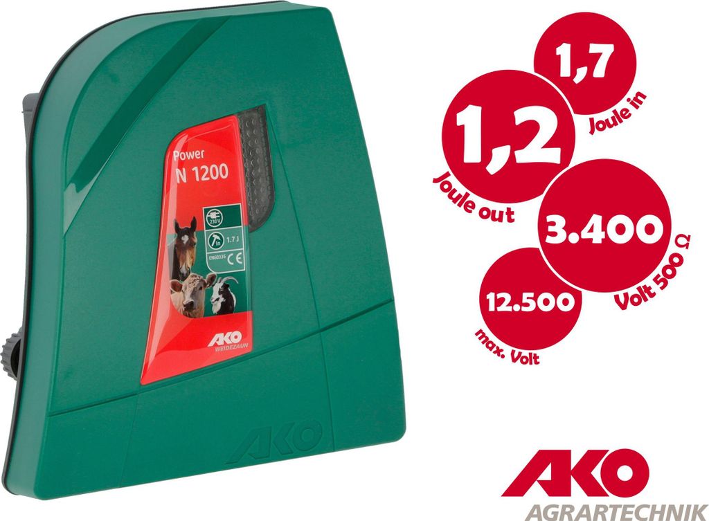 AKO Power N 1200 230V Netzgerät für bis zu 10 km Zaun mit Immagine del prodotto 