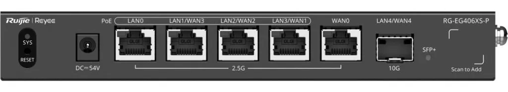 Routeur Multi-Gigabit Reyee Cloud 2.5G avec Liaison SFP+ 10G et PoE