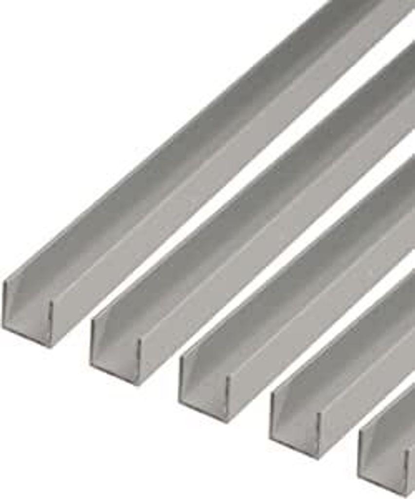 Alberts U-Profil | Aluminium, silberfarbig eloxiert | 1000 x 22 x 10 mm | 5er Set