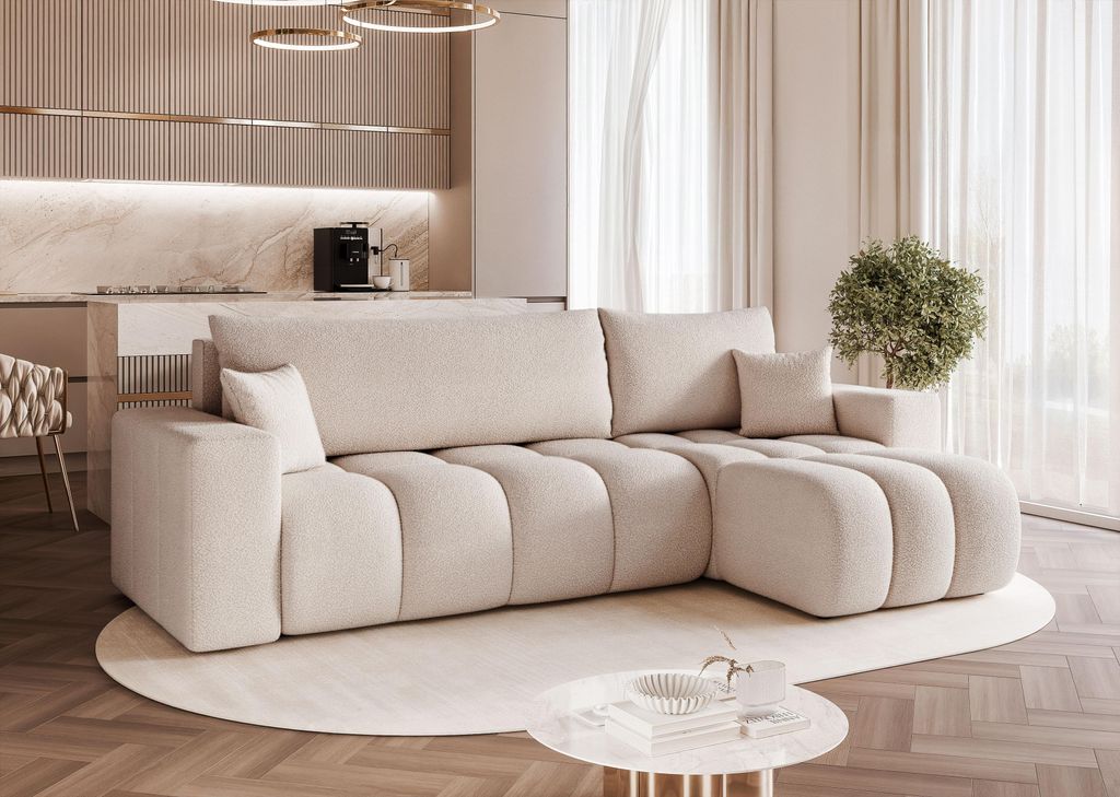 Idohome - Bubble Ecksofa OFI L Bouclé mit Schlaffunktion, Produktbild 