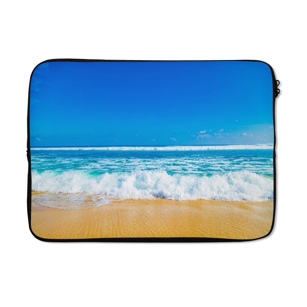 MuchoWow Laptop Hülle 14 ZollStrand - Meer - Blau Laptoptasche - Laptoptasche - Stoßsicher - Schutzhaube