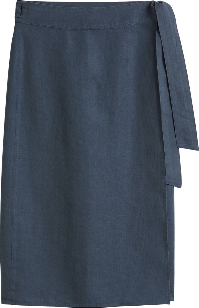 Skirt, wrap style, midi length 886 muted blue Größe 34/34