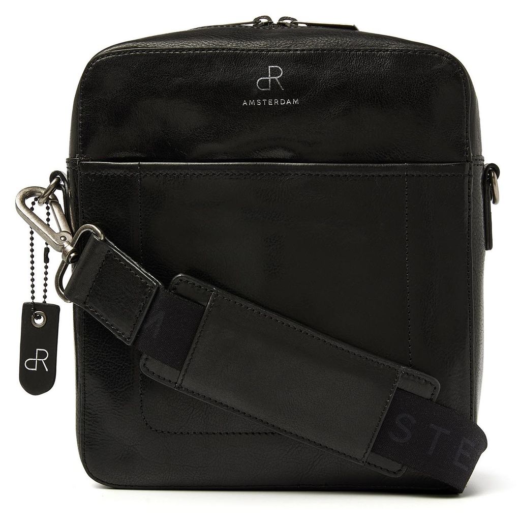 dR Amsterdam Herrentasche / Arbeitstasche | Umhängetasche für Herren | Aktentasche aus Leder für Herren | Milan - 283754 Black
