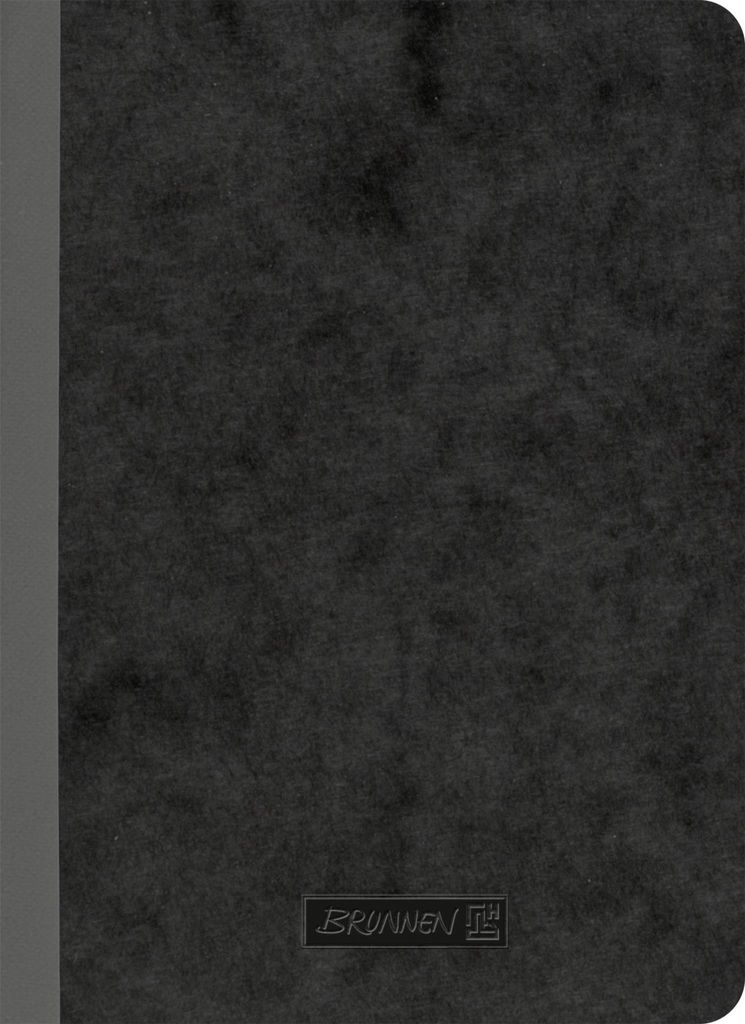 BRUNNEN Notizbuch FACT!plus DIN A6 kariert, schwarz Softcover 192 Seiten