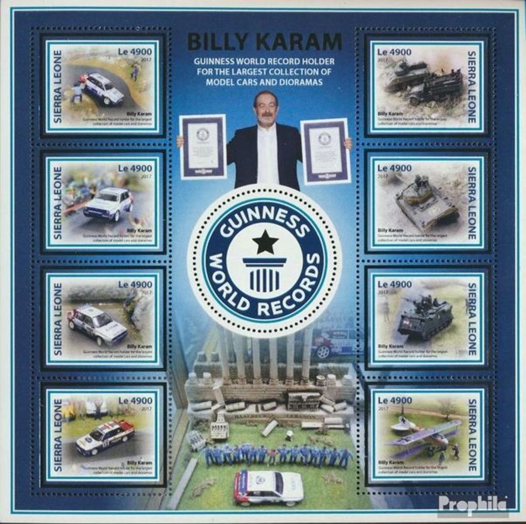 Briefmarken Sierra Leone 2017 Mi 8521-8528 Kleinbogen (kompl. Ausg.) postfrisch Billy Karam