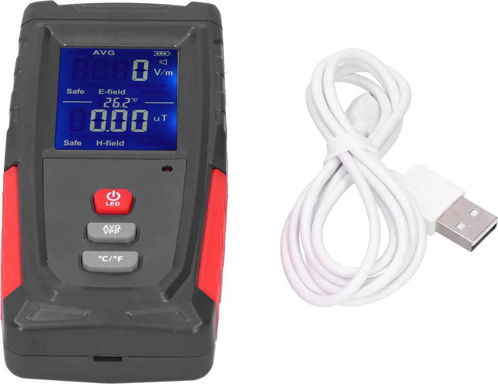 Testeur de rayonnement EMF écran couleur et alarme automatique sonore 1V/m