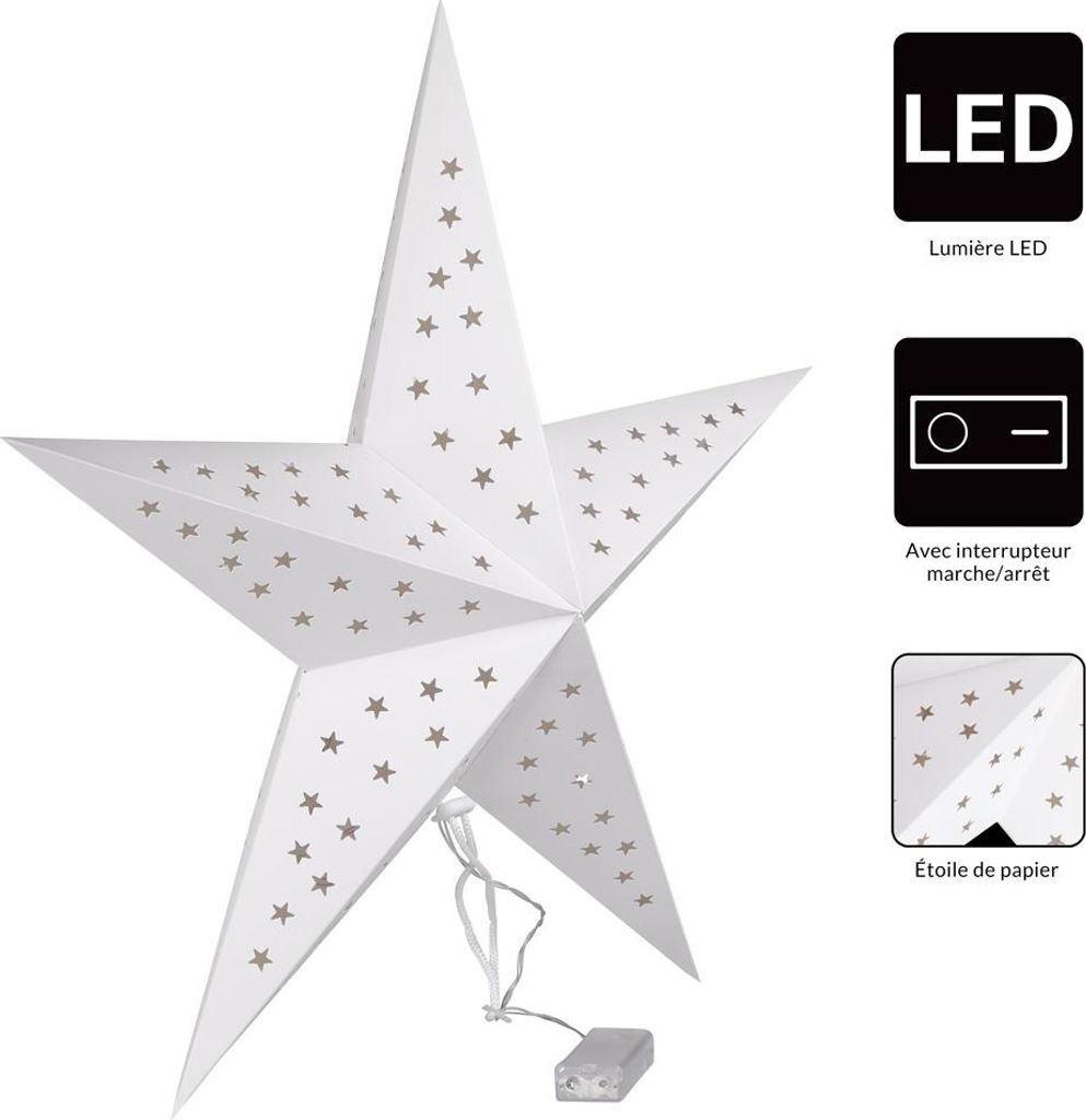 CASARIA® Décoration Noel Suspension Papier étoiles 60 cm, Image du produit 
