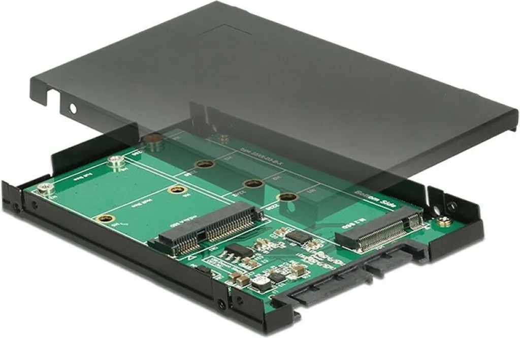DELOCK SATA Konverter SATA 22Pin -> 1x M.2 Key B + 1x mSATA