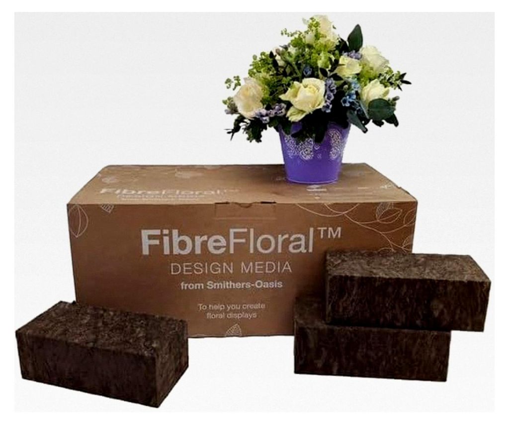FibreFloral Design Media Steckmasse aus Naturwolle, 20 Ziegel Blumensteckschaum