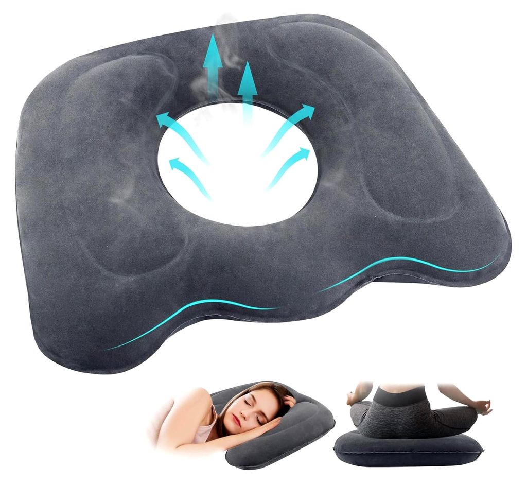 Orthopädisches Sitzkissen, Aufblasbares Kissen für Langes Sitzen auf Bürostühlen, Ergonomisches Sitzkissen für Bürostühle, Anti-Hämorrhoide...