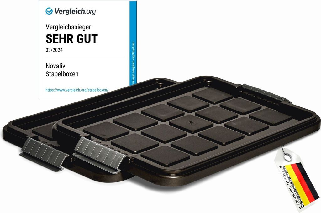 Novaliv 2x Ersatzdeckel für Novaliv 15 Liter mit Clipverschluss 41x29 cm Antrazit
