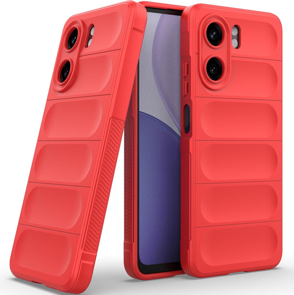 Handyhülle für Oppo A5x 5G/4G Weich TPU Silikon Stossfest Anti-rutsch Hülle Rot