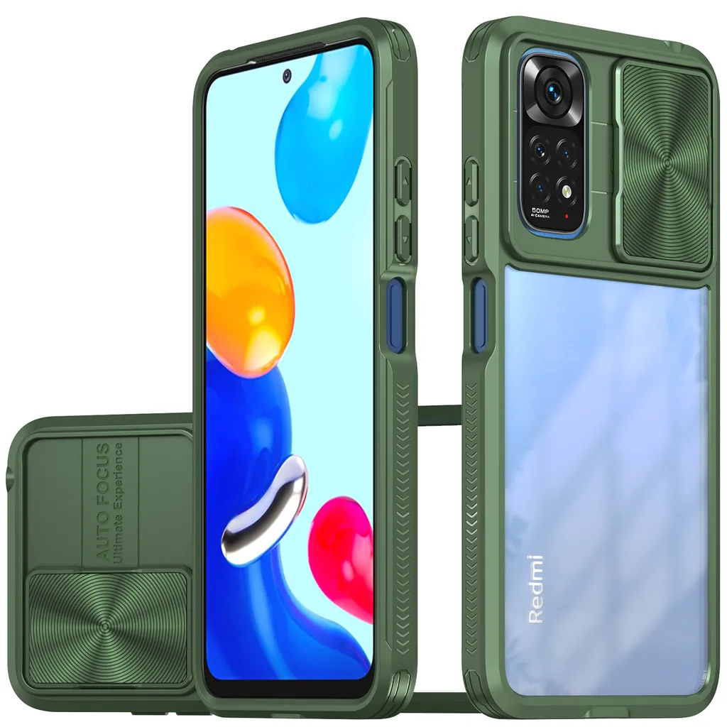 Custodia Redmi Note 11 Verde con Copri Telecamera Scorrevole - Shop Online