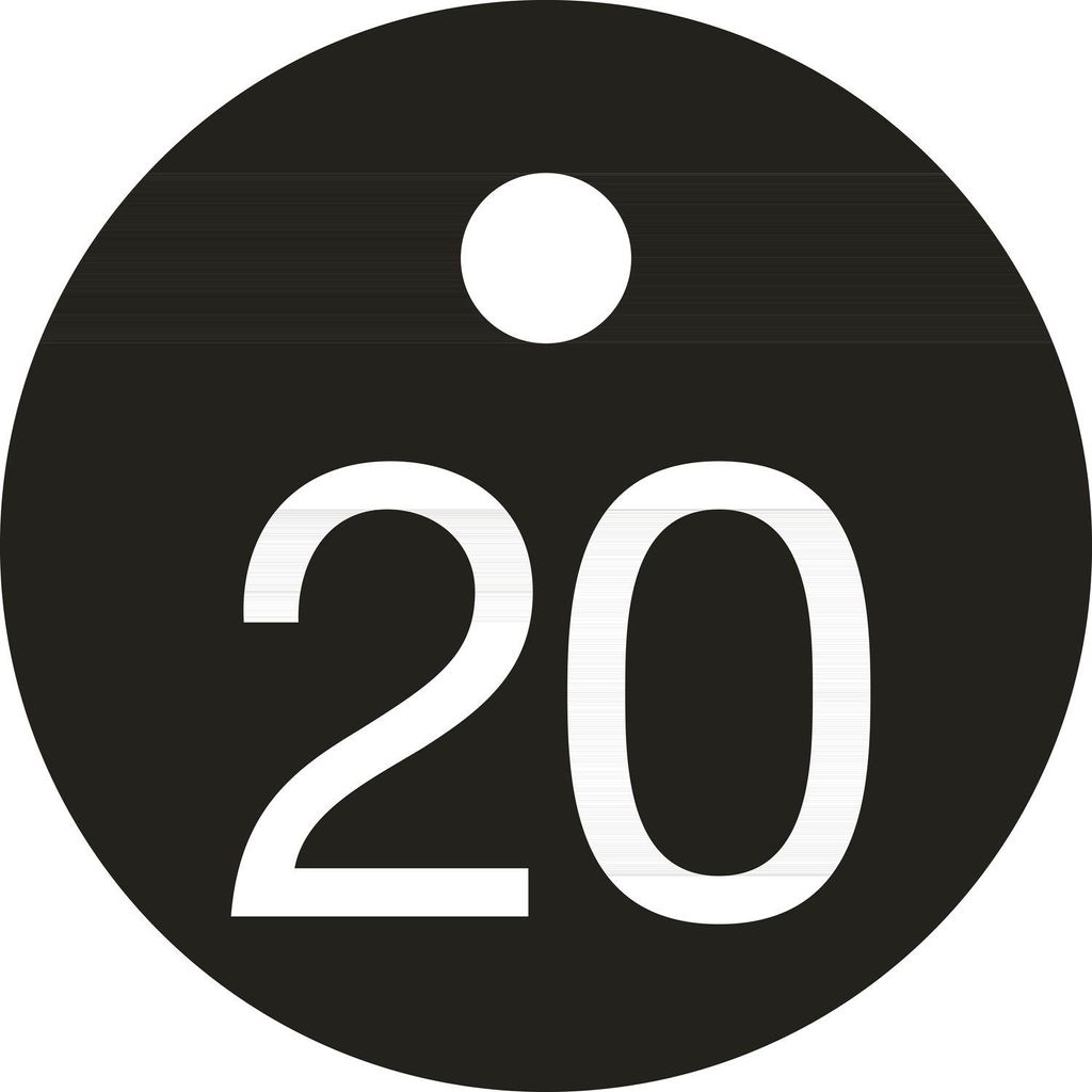Schlüsselnummer - ø 25, Nummer 20, Aluminium schwarz Produktbild 