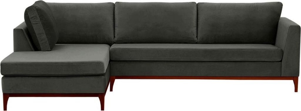 Linksseitiges Ecksofa Gosena Wood-Velluto 19-aveo