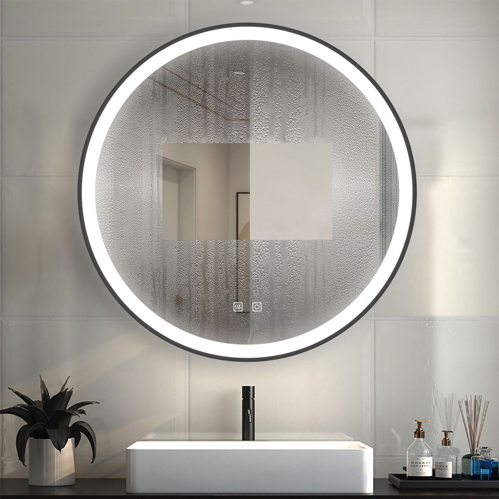 LED Spiegel mit Beleuchtung Rund Badezimmerspiegel 60x60cm Produktbild 