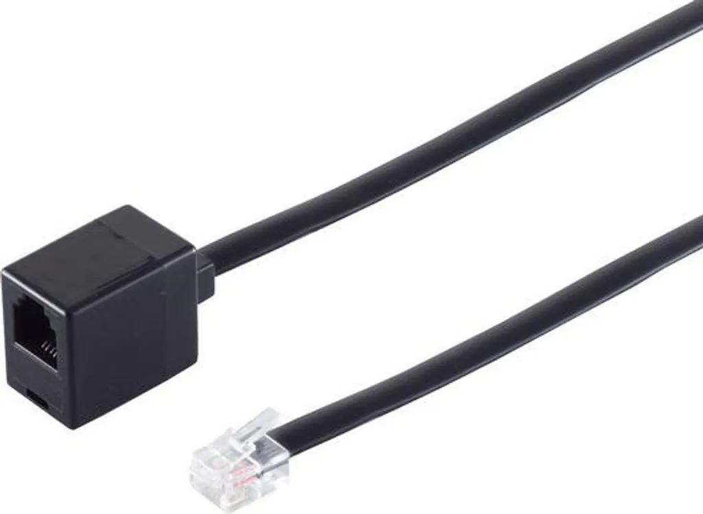 Connecteur Western 6/6 mâle avec câble RJ11 de 15m pour téléphone fixe