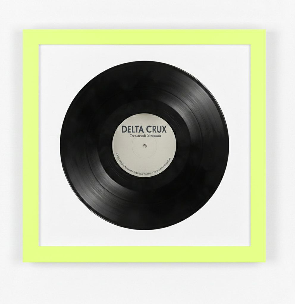 K-Möbel Schallplatten Rahmen Grün 40x40cm 2er Set mit weißem Passepartout - Germany - Vinylrahmen aus Echtholz für die Vinyl