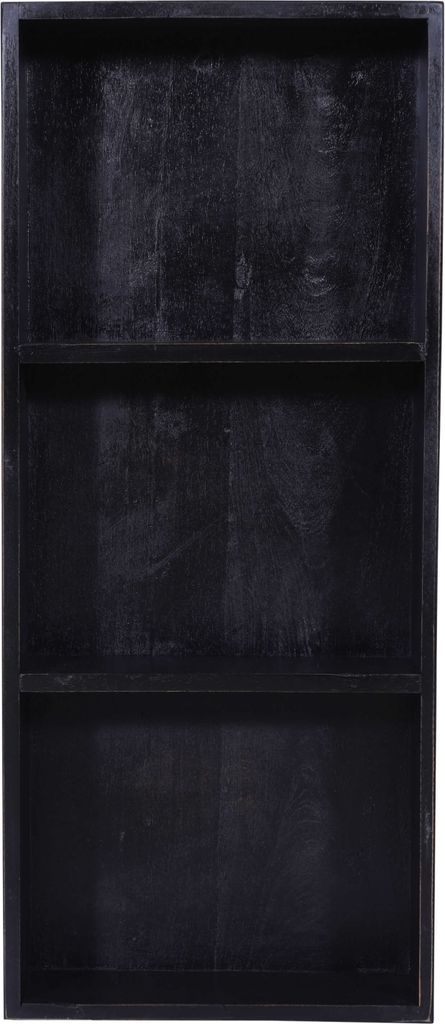 San Antonio Wandregal mit drei Fächern aus recyceltem Holz Schwarz
